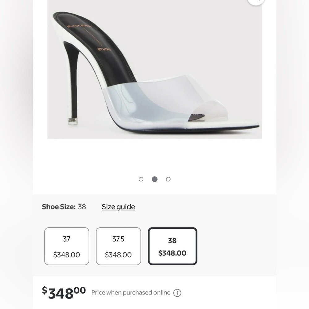 Black Suede Studio Clear Bella's - Listed at 358.00